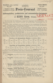 Kern Katalog Vermessungsinstrumente und Reisszeuge