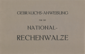 National Rechenwalze Gebrauchsanweisung